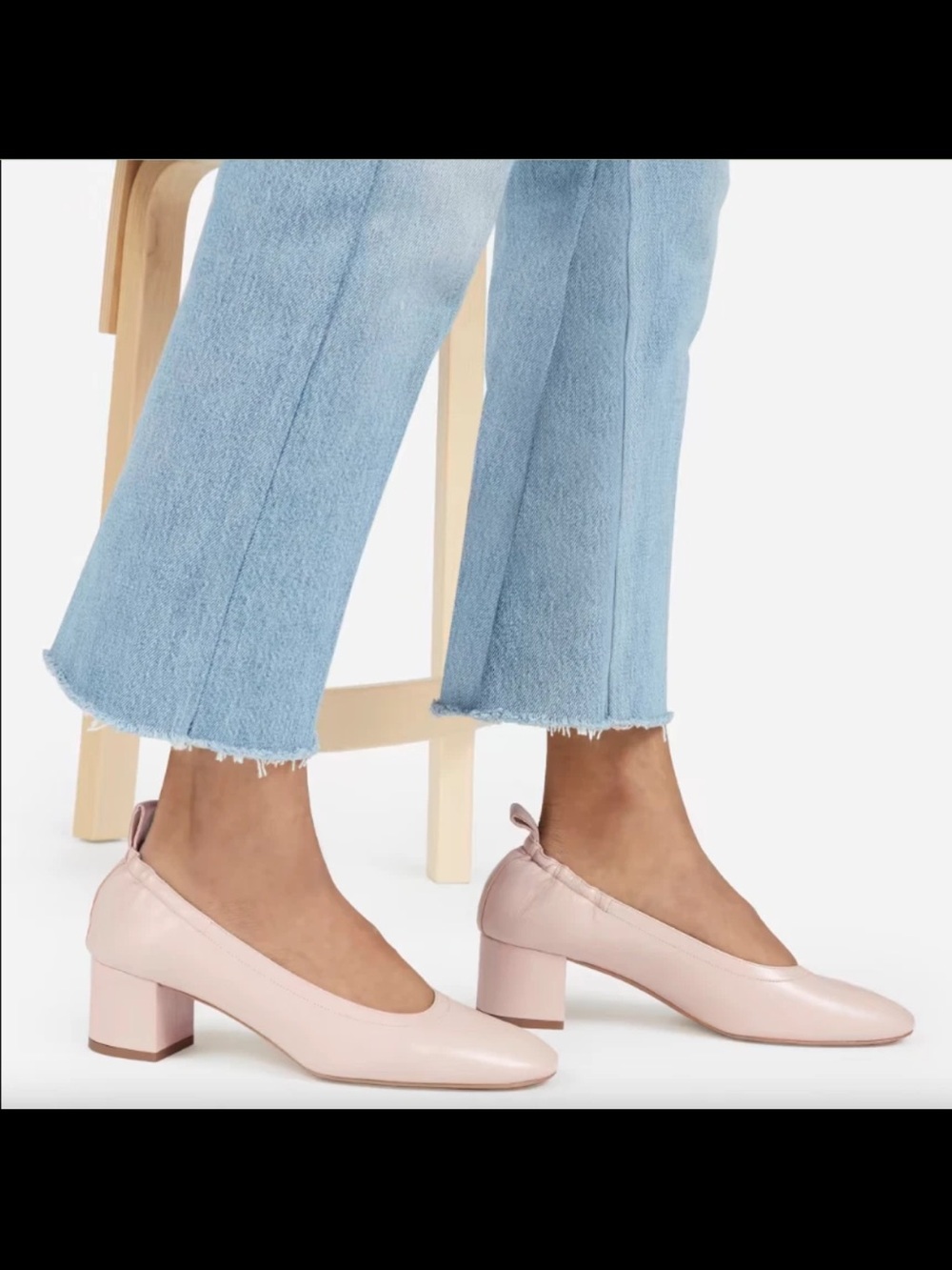 Everlane Blush Pink Block Heel Pumps barely worn Italy 8.5